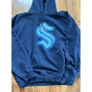 Fanatics Seattle Kraken NHL Hoodie Navy Blue Logo Sweatshirt XL Womens